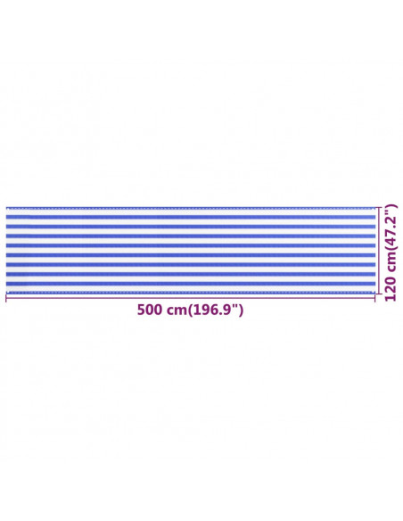 Paravento da Balcone Blu e Bianco 120x500 cm in HDP