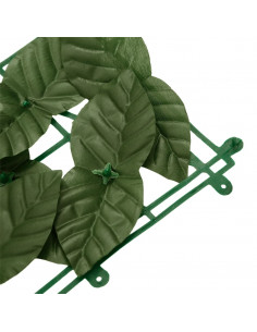 Paravento da Balcone con Foglie Verde Scuro 200x100 cm