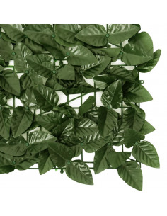 Paravento da Balcone con Foglie Verde Scuro 500x75 cm