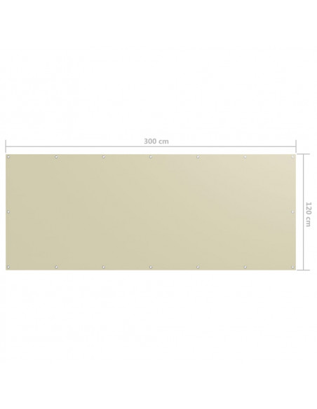 Paravento da Balcone Crema 120x300 cm Tessuto Oxford