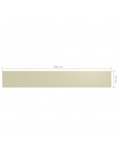 Paravento da Balcone Crema 75x500 cm Tessuto Oxford