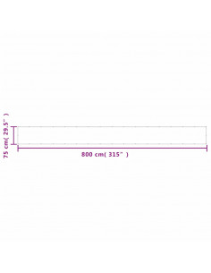 Paravento da Balcone Crema 75x800 cm 100% Poliestere Oxford