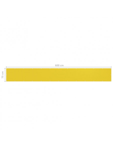 Paravento da Balcone Giallo 75x600 cm in HDPE