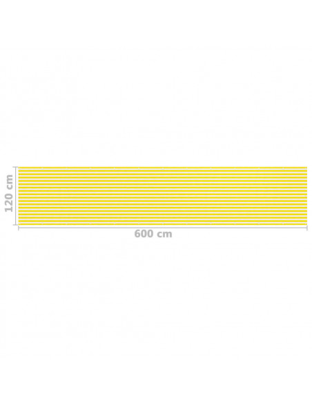 Paravento da Balcone Giallo e Bianco 120x600 cm in HDPE