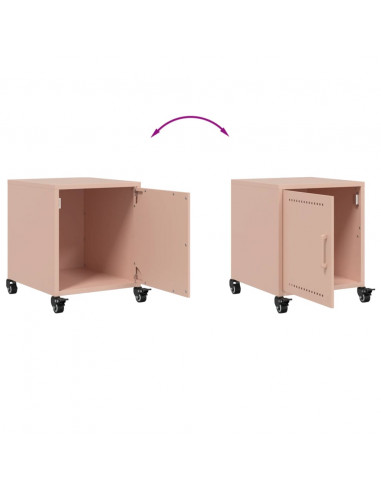 Comodini 2 pz Rosa 36x39x43,5 cm in Acciaio