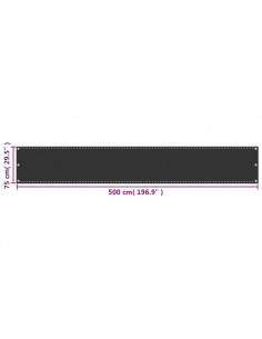 Paravento da Balcone HDPE 75x500 cm Antracite