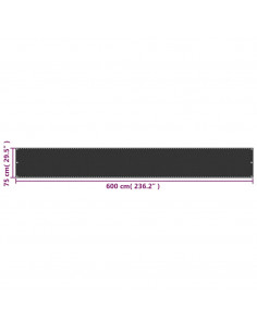 Paravento da Balcone HDPE 75x600 cm Antracite