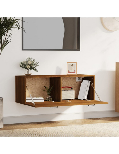 Mobile Pensile Rovere Marrone 100x36,5x35 cm Legno Multistrato