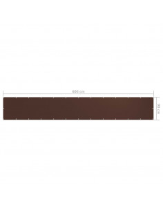 Paravento da Balcone Marrone 90x600 cm in Tessuto Oxford