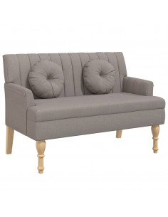 Panca con Cuscini Tortora 113x64,5x75,5 cm in Tessuto 2