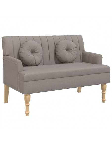 Panca con Cuscini Tortora 113x64,5x75,5 cm in Tessuto