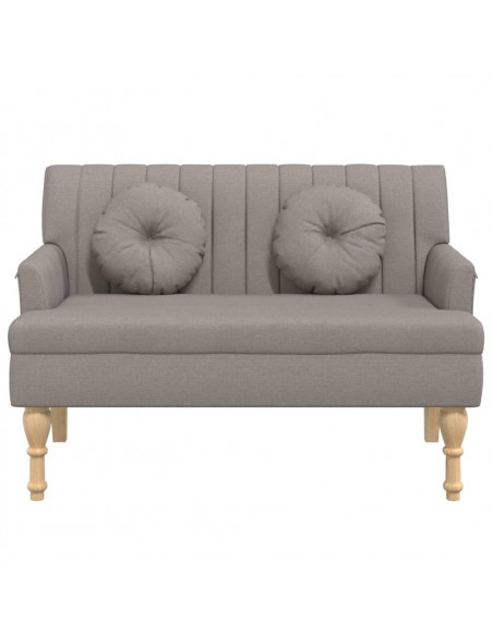 Panca con Cuscini Tortora 113x64,5x75,5 cm in Tessuto