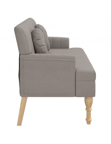 Panca con Cuscini Tortora 113x64,5x75,5 cm in Tessuto