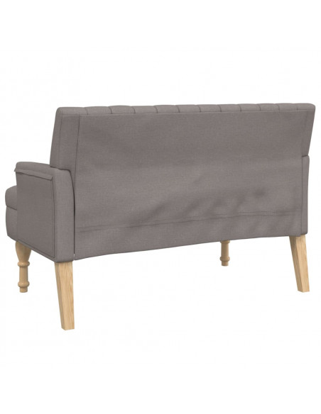 Panca con Cuscini Tortora 113x64,5x75,5 cm in Tessuto