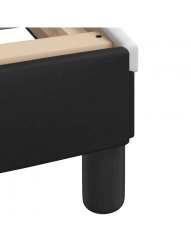 Letto con Materasso Nero e Bianco 140x200 cm in Similpelle