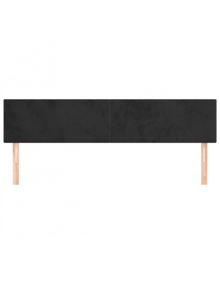 Testiere 2 pz Nere 100x5x78/88 cm in Velluto