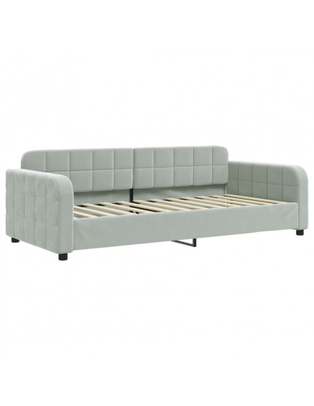 Letto da Giorno Grigio Chiaro 90x200 cm in Velluto