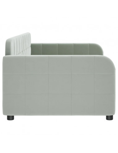 Letto da Giorno Grigio Chiaro 90x200 cm in Velluto