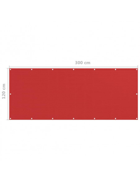Paravento da Balcone Rosso 120x300 cm in HDPE