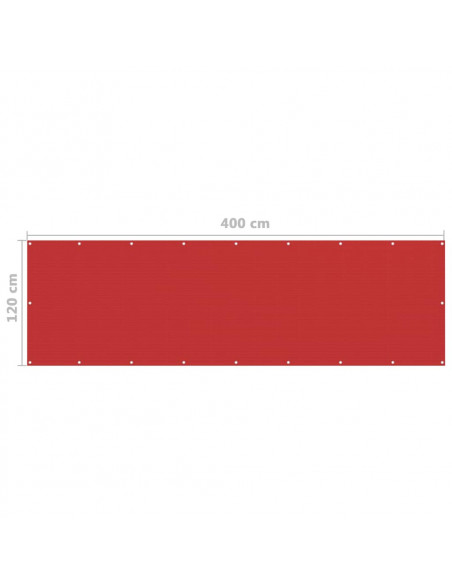 Paravento da Balcone Rosso 120x400 cm in HDPE