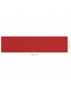 Paravento da Balcone Rosso 120x500 cm in HDPE