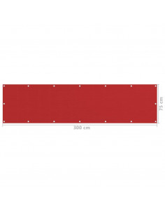 Paravento da Balcone Rosso 75x300 cm in HDPE