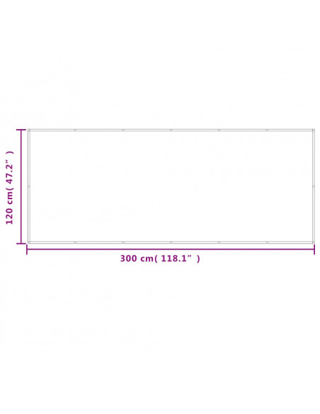 Paravento da Balcone Sabbia 120x300 cm 100% Poliestere Oxford