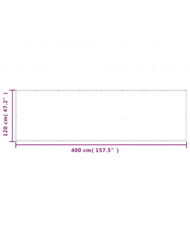 Paravento da Balcone Sabbia 120x400 cm 100% Poliestere Oxford