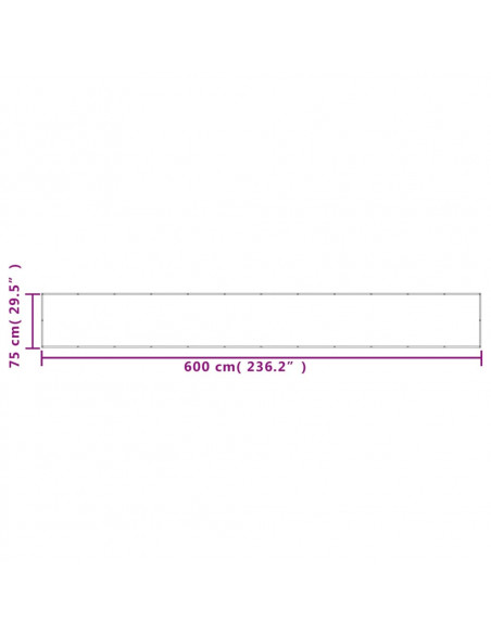Paravento da Balcone Sabbia 75x600 cm 100% Poliestere Oxford