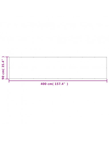 Paravento da Balcone Sabbia 90x400 cm 100% Poliestere Oxford