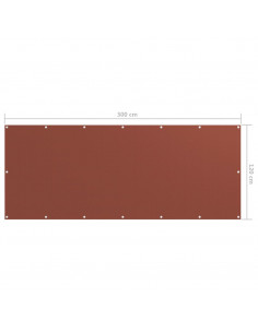 Paravento da Balcone Terracotta 120x300 cm Tessuto Oxford