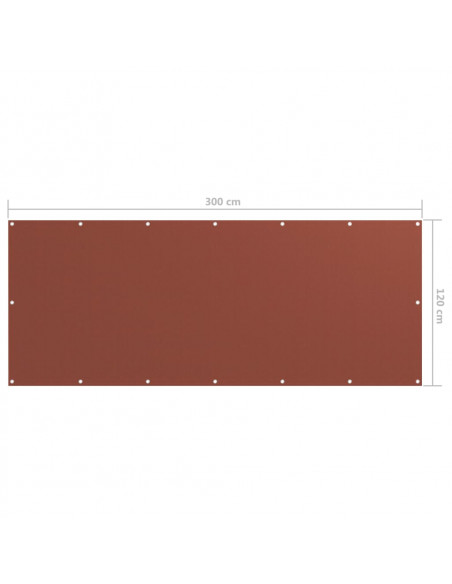 Paravento da Balcone Terracotta 120x300 cm Tessuto Oxford