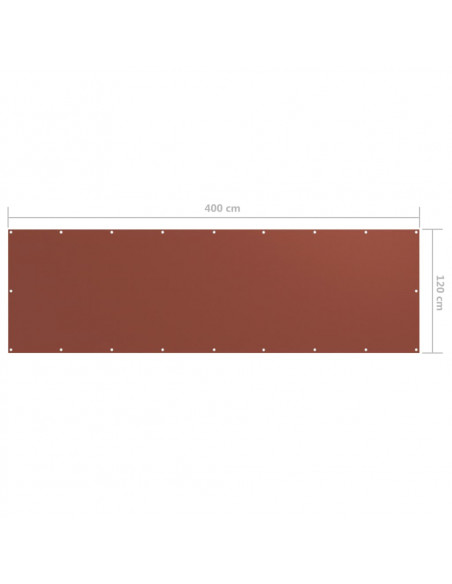 Paravento da Balcone Terracotta 120x400 cm Tessuto Oxford
