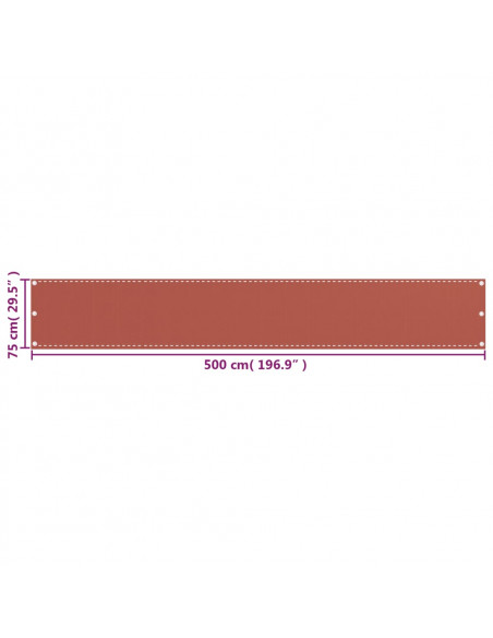 Paravento da Balcone Terracotta 75x500 cm in HDPE