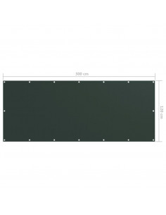 Paravento da Balcone Verde Scuro 120x300 cm Tessuto Oxford