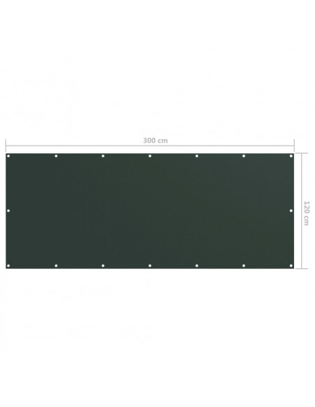 Paravento da Balcone Verde Scuro 120x300 cm Tessuto Oxford