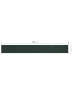 Paravento da Balcone Verde Scuro 75x600 cm Tessuto Oxford