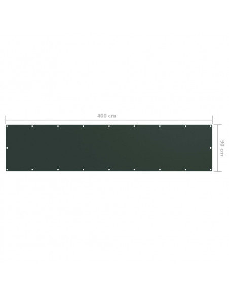 Paravento da Balcone Verde Scuro 90x400 cm Tessuto Oxford