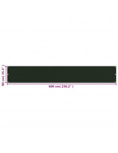 Paravento da Balcone Verde Scuro 90x600 cm in HDPE