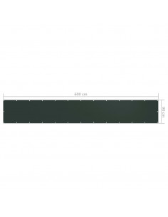 Paravento da Balcone Verde Scuro 90x600 cm Tessuto Oxford