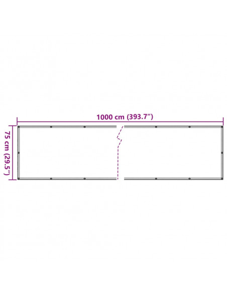 Paravento da Giardino Antracite 1000x75 cm in PVC