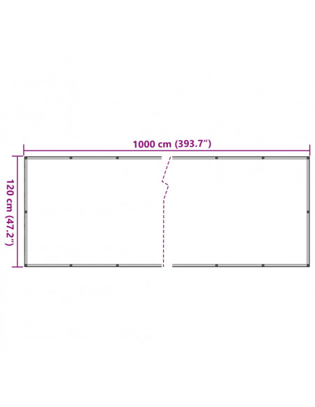 Paravento da Giardino Bianco 1000x120 cm in PVC