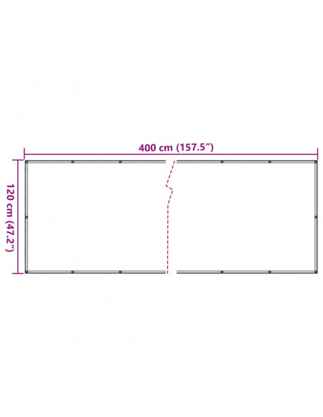 Paravento da Giardino Bianco 400x120 cm in PVC