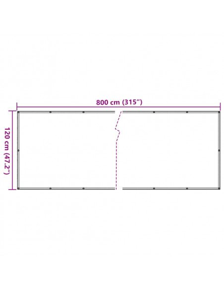 Paravento da Giardino Bianco 800x120 cm in PVC