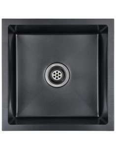 Lavello da Cucina Lavorato a Mano Nero in Acciaio Inox 2