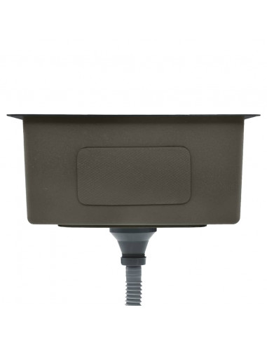 Lavello da Cucina Lavorato a Mano Nero in Acciaio Inox