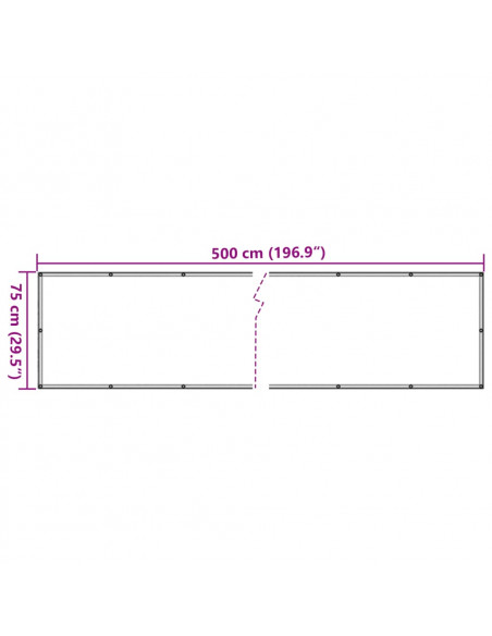 Paravento da Giardino con Aspetto Pietra Grigio 500x75 cm PVC