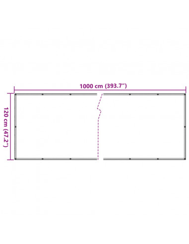Paravento da Giardino Crema 1000x120 cm in PVC