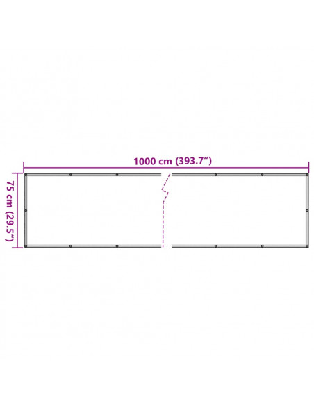 Paravento da Giardino Crema 1000x75 cm in PVC
