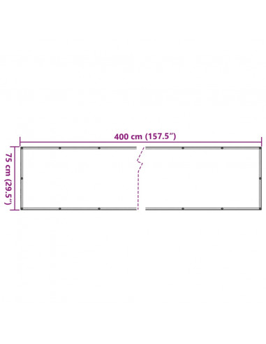 Paravento da Giardino Crema 400x75 cm in PVC